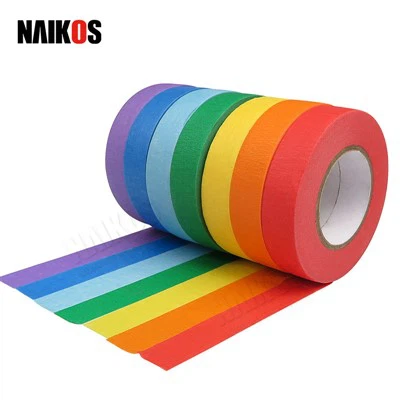 Binnen verfdecoratie gekleurde afplakband